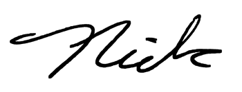 Nick's signature