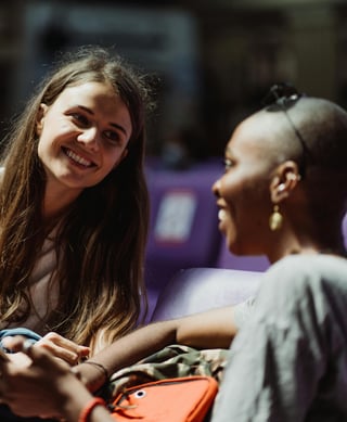 Two women having a conversation
